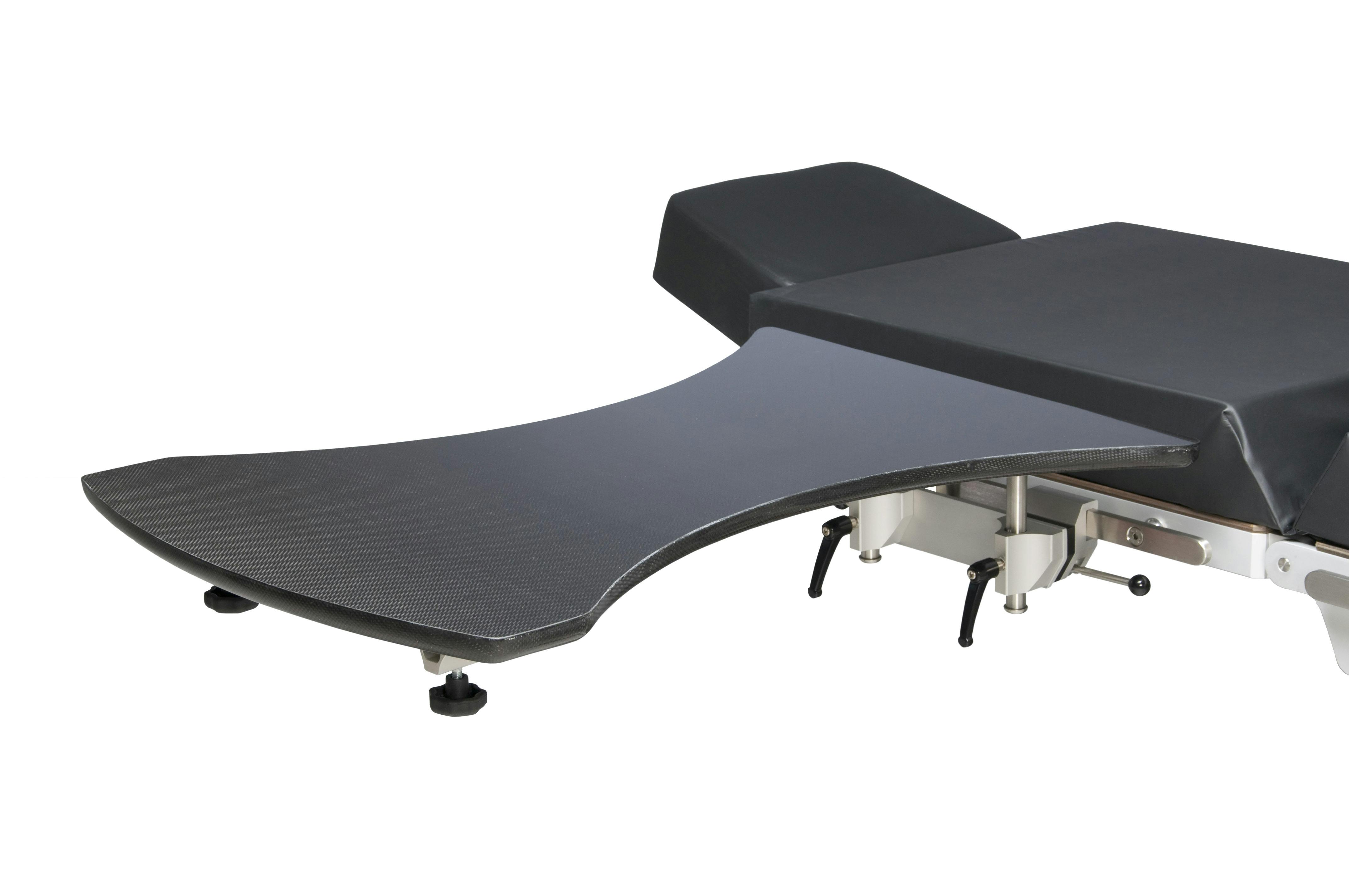 Arm & Hand Surgery Table - Carbon Fibre (10-396) - Hourglass - with Twin Hook-on Clamps - includes Pad - L820 x W525 x H720 to 1150mm