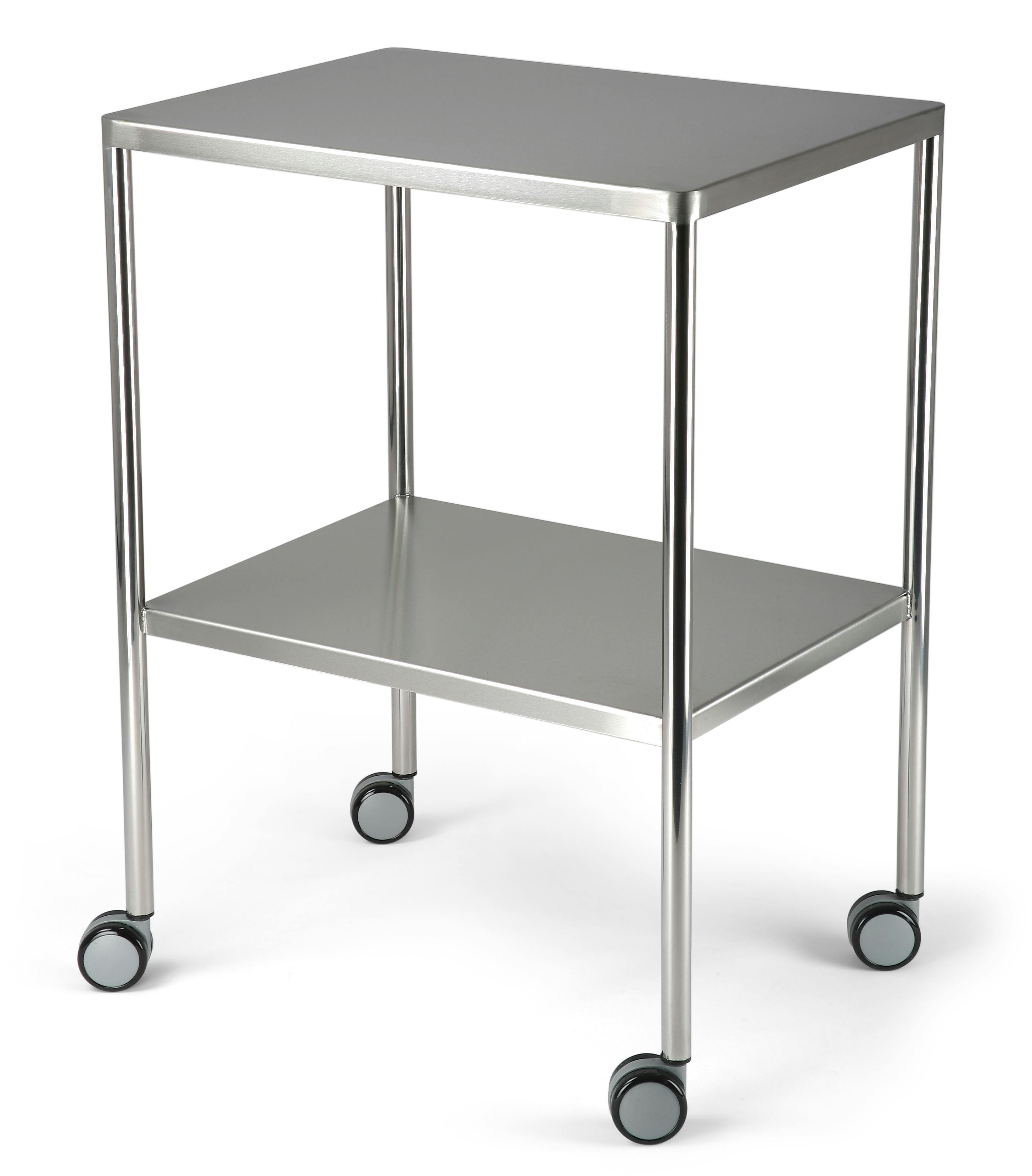 Instrument Trolley - W600 x D450 x H850mm - Fixed Downturned Shelves
