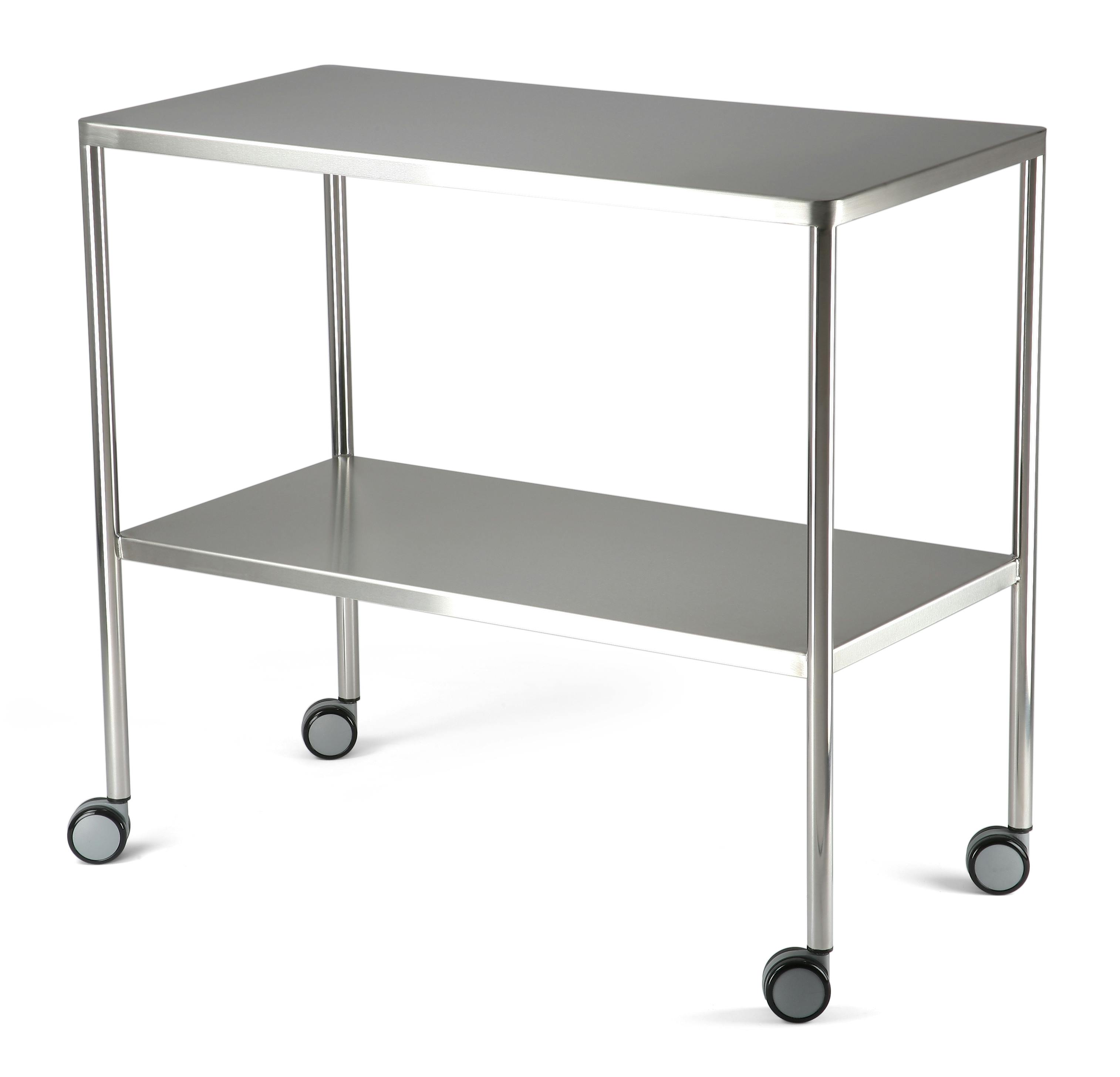 Instrument Trolley - W900 x D450 x H850mm - Fixed Downturned Shelves