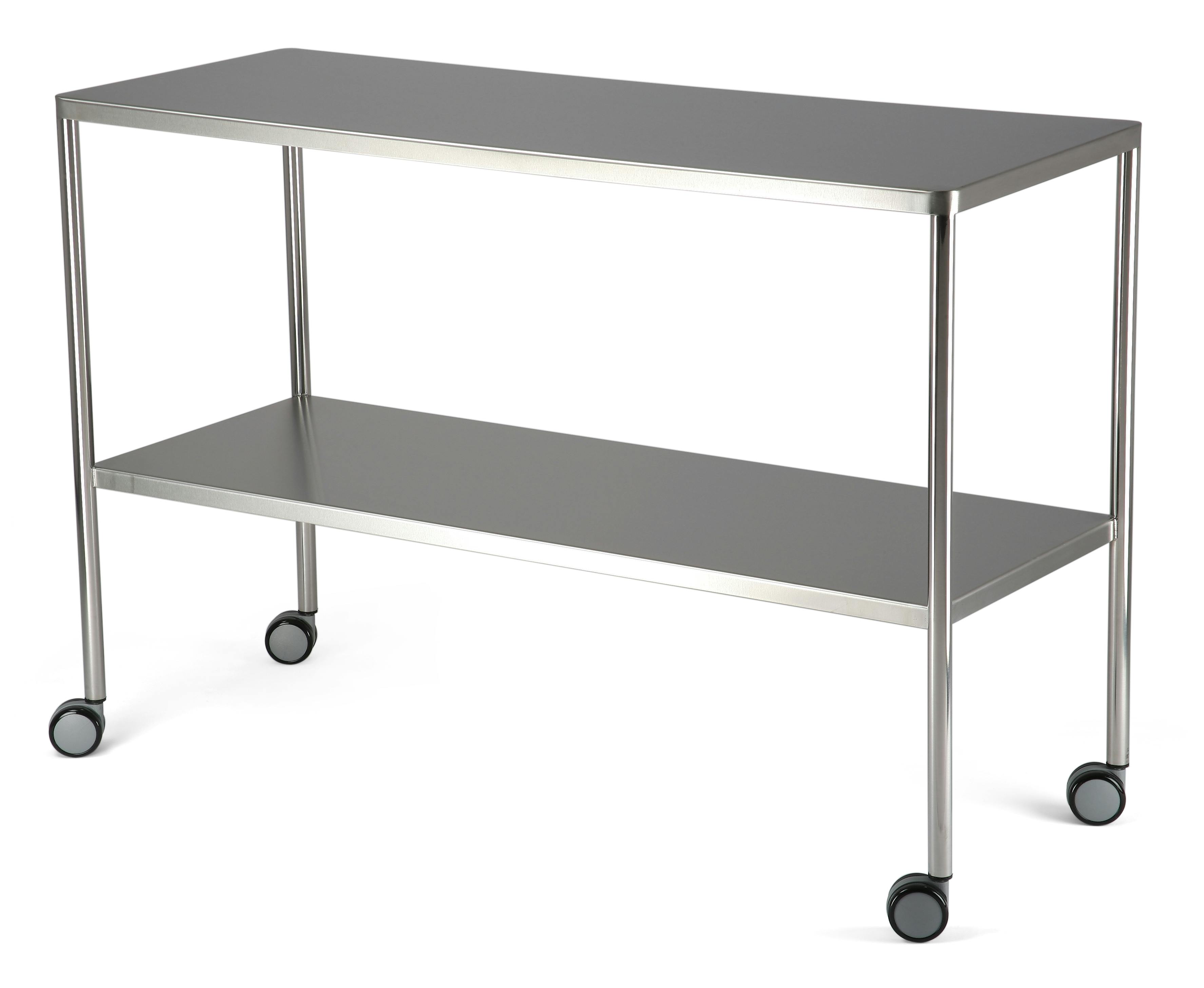 Instrument Trolley - W1200 x D450 x H850mm - Fixed Downturned Shelves